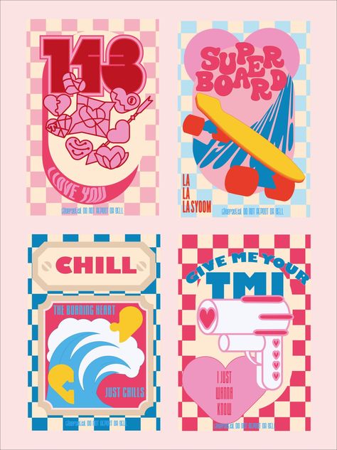 Song Stickers, Kids Graphic Design, Y2k Posters, Kpop Diy, Pop Stickers, Pop Posters, Collage Poster, Kpop Posters, Graphic Design Fun