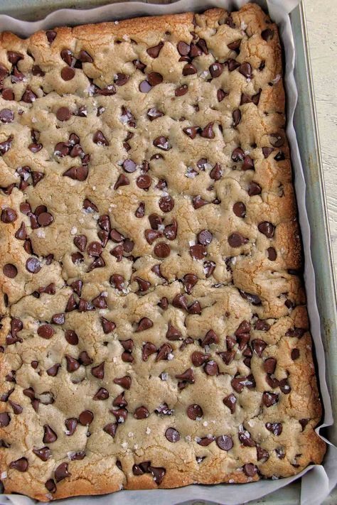 Cookie Bars For A Crowd, Pan Meaning, Bars For A Crowd, Chewy Chocolate Chip Cookie Bars, Gooey Chocolate Chip Cookies, Pan Cookies, Chocolate Chip Bars, Keeping Busy, Chocolate Chip Cookie Bars