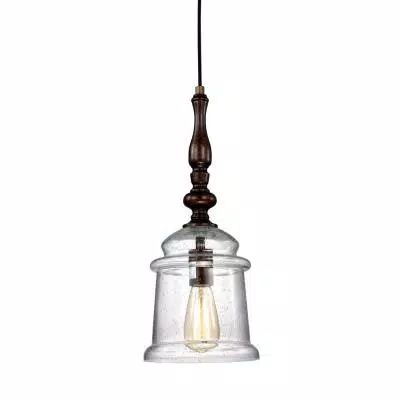 1-Light Oil Rubbed Bronze Pendant with Glass Bell Jar Shade Oil Rubbed Bronze Pendant Light, Kitchen Remake, Traditional Pendant, Glass Bell Jar, Oil Rubbed Bronze Hardware, Bronze Pendant Light, Lake House Kitchen, Simple Lamp, Traditional Pendant Lighting