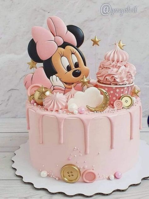 Minnie Mouse Cupcake Cake, Minnie Mouse Cake Design, Rodjendanske Torte, Minnie Mouse Birthday Theme, Cake Designs For Girl, Minnie Mouse Birthday Party Decorations, Minnie Mouse Birthday Cakes, Bolo Minnie, Minnie Cake