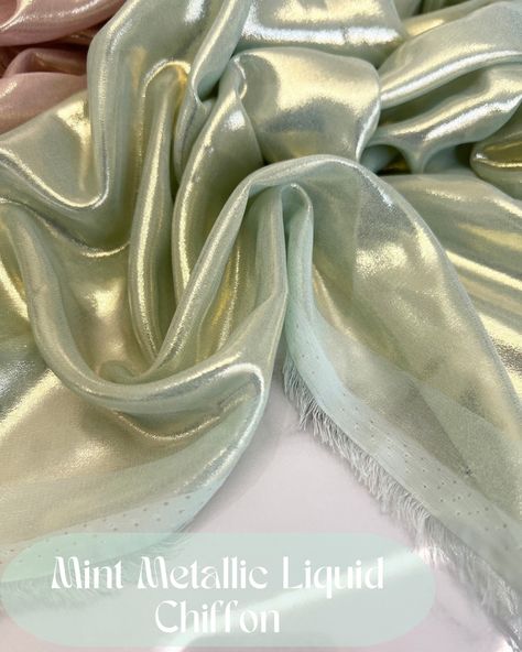 ✨Take Your Wardrobe to a Whole New Glossier Level with the Latest Metallic Liquid Sheen Chiffon Fabric! ✨ We’re imagining dreamy drapery dresses in this luxe fabric! 👗 What are you planning to create with this incredible fabric? . . . . . . . . . . . . #fabric #fabricshopping #fashiondesigner #luxefabrics #fabricsdubai #Textiles #fashion #instafashion #lovetosew #sewing #fashiondesign #highfashion #eveningwear #luxury #metallicliquidchiffon #chiffonfabric #chiffon #wholesalefabrics #metallicliq Liquid Chiffon Dress, Aesthetic Fabric, Clothing Fabric Patterns, Black Metal Jewelry, Metallic Liquid, Textures Fashion, Fabric Board, Colour Combinations Fashion, Photo Collage Gift