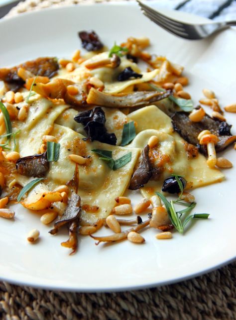 Wild Mushroom Ravioli, Sunday Night Blues, Wild Mushroom Recipes, Pasta Dough Recipes, Mushroom Ravioli, I'm Exhausted, Ravioli Pasta, Bon Appetite Recipes, Ravioli Recipe