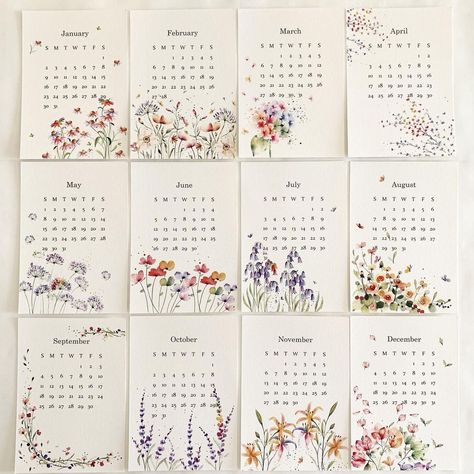 Calendar Design Inspiration, Diy Desk Calendar, Clear Phone Case Design, Calendar Designs, Mini Desk Calendar, Watercolor Calendar, 달력 디자인, Postage Stamp Design, Sticker Design Inspiration