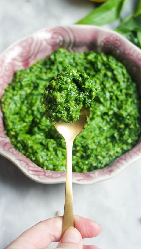 Ramp Pesto, Pesto Dishes, Fresh Basil Pesto, Wild Garlic Pesto, Garlic Pesto, Wild Garlic, Basil Pesto, Seasonal Ingredients, Garlic Sauce