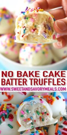 Cake Batter Truffles, Funfetti Cake Mix, Torte Cupcake, Bake Cake, Funfetti Cake, Fun Easy Recipes, Cake Mix Cookies, Cake Balls, Brownie Cookies