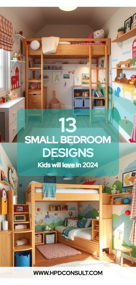 small bedroom ideas for kids Shared Attic Bedroom Kids, Small Playroom Bedroom Combo, Boy Bedroom Storage Ideas, Kids Room With Bunk Beds Bedroom Ideas, Small Bedroom Transformation, Tiny House Kidsroom, Sister Bedroom Ideas Shared Rooms Small Spaces, Small Space Bedroom Design, Shared Small Bedroom Ideas For Kids