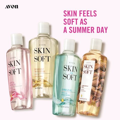 4 different fragrances to choose from. Argan Oil Benefits, Avon Skin So Soft, Natural Hydration, Avon Business, Avon Beauty, Bath Oil, Selling Avon, Avon Makeup, Avon Rep