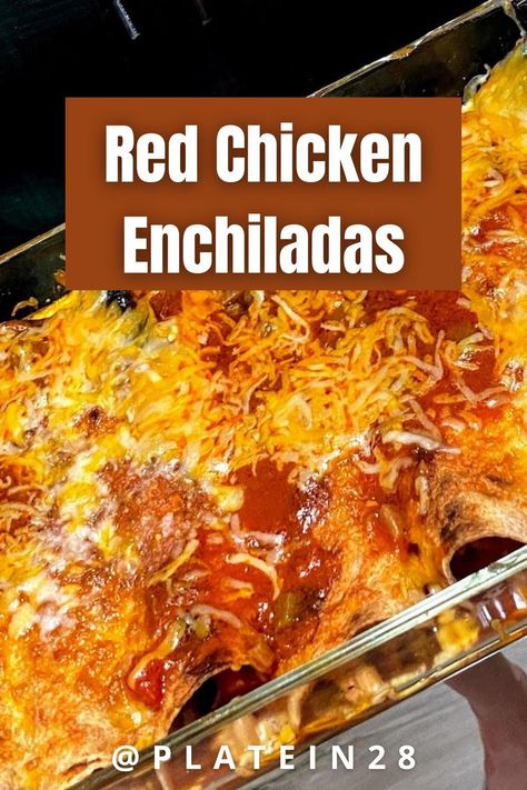 Did you know you can make red chicken enchiladas under 30 minutes?! And they are delicious AND kid-friendly! Try this recipe out tonight! Chicken With Red Sauce, Red Chicken Enchiladas, Easy Chicken Enchilada Recipe, Red Enchiladas, Easy Enchiladas, Chicken Enchiladas Easy, Red Chicken, Red Enchilada Sauce, Mexican Dinner