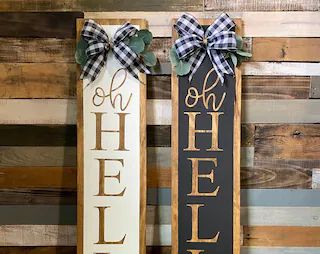 CreationsByKtsc - Etsy Oh Hello Porch Sign, Hello Porch Sign, Door Leaner, Porch Wood, Welcome Signs Front Door, Outdoor Welcome Sign, Rustic Porch, Wooden Signs Diy, Door Signs Diy