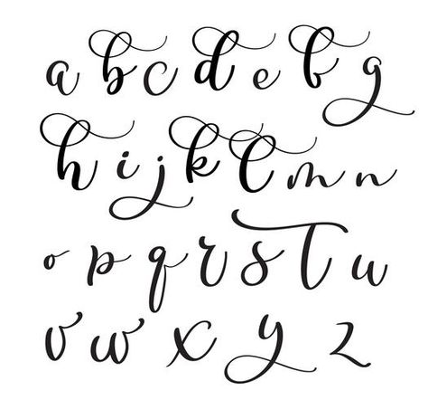 Calligraphy Letters Design, Modern Calligraphy Alphabet, Calligraphy Fonts Alphabet, Writing Fonts, Handwriting Alphabet, Simple Designs To Draw, Hand Lettering Alphabet, Calligraphy Handwriting, Lettering Alphabet Fonts