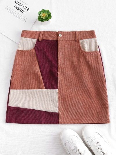 Pencil Skirt Outfits, Corduroy Mini Skirt, Rock Outfit, Tank Top Outfits, Winter Skirt, Diy Couture, Favorite Sweater, Jeans Rock, Patchwork Designs