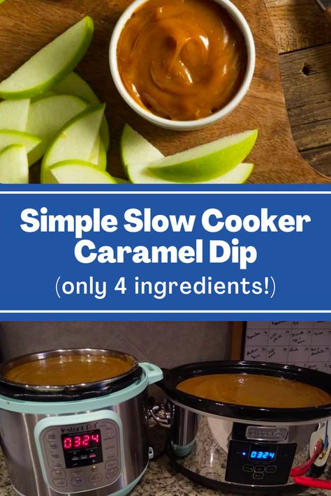 Caramel Crockpot, Caramel Apples Crockpot Recipe, Melting Caramel, Caramel Sauce In Crockpot, Crockpot Caramel Dip, Caramel Apple Sauce Recipe, Carmel Apples Recipe Easy, Best Caramel Apple Dip, Simple Caramel Apple Recipe