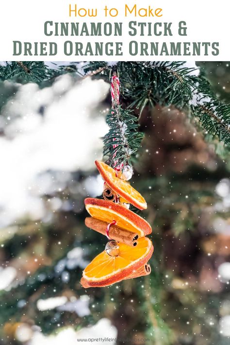 Cinnamon Stick and Orange Slice Ornaments make a beautiful natural addition to your tree decorating!  Learn how to dry orange slices and make these pretty (and lovely scented) Christmas ornaments. Orange Slice Ornaments, Cinnamon Sticks Ornaments, Cinnamon Sticks Christmas, Scented Ornaments, Orange Ornaments, Cinnamon Ornaments, Christmas Decs, Christmas Smell, Natural Christmas Decor