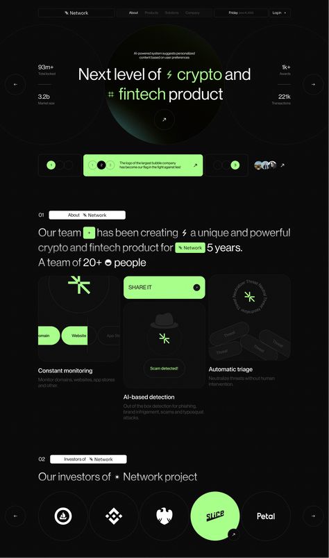 Dark Green Website Design, Modern Website Design Creative, Web3 Designs, Fintech Website Design, Fintech Branding, Tech Website Design, Website Design Product, Website Symbol, Fintech Design