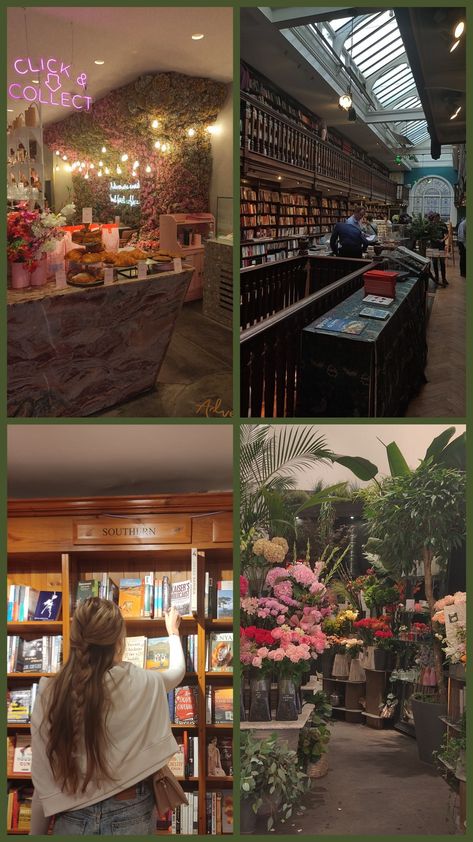 Bookstore Flower Shop, Bookstore And Flower Shop, Flower Coffee Book Shop, Bookstore Cafe Flower Shop, Coffee And Flower Shop, Flower Shop Instagram, Flower Shop Cafe, Quiet Lifestyle, Cafe Bookstore