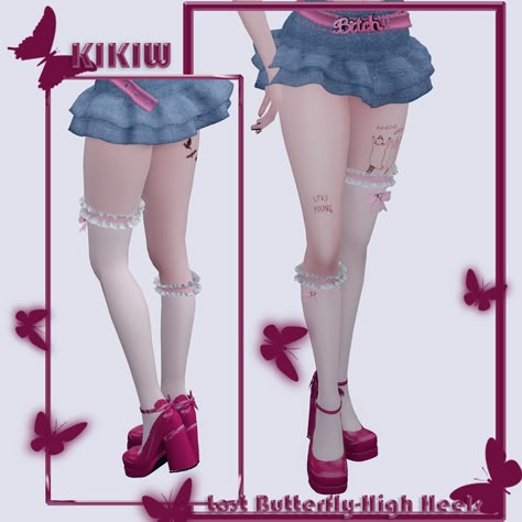 [KIKIW]Lost Butterfly-High Heels | Patreon Cc Shoes, Pelo Sims, The Sims Mods, Sims 4 Cc Shoes, Sims 4 Mods Cc, Sims 4 Body Mods, Sims 4 Cc Skin, Sims 4 Expansions, Clothes Cc