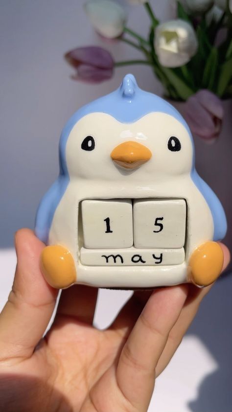 Clay Crafts Calendar, Cute Clay Ideas Useful, New Clay Ideas, Clay Animal Calendar, Small Clay Things To Make, Diy With Clay Ideas, Diy Cute Clay Crafts, Clay Calendar Diy, Ceramic Ideas Cute