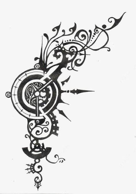 Steampunk Tattoos, Clockwork Tattoo, Steampunk Tattoo Design, Tattoo 2017, Gear Tattoo, Steampunk Tattoo, Steampunk Design, Tattoo Outline, Tattoo Design Drawings