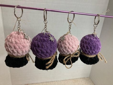 🔮Crystal Ball Keychains🔮 Ethereal Crochet, Crochet Creations, Crystal Ball, Keychains, Crystals, Crochet, Purple, Pink, On Instagram