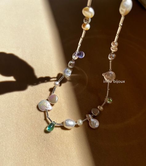 handmade water drop freshwater pearls with glass beads necklace,fairycore,unisex jewelry 39+5cm Necklace Fairycore, Jewelry Mood Board, Handmade Pearl Jewelry, Glass Beads Necklace, Pearl Jewels, Freshwater Pearl Jewelry, Glass Beads Jewelry, Art Jewelry Contemporary, Content Ideas