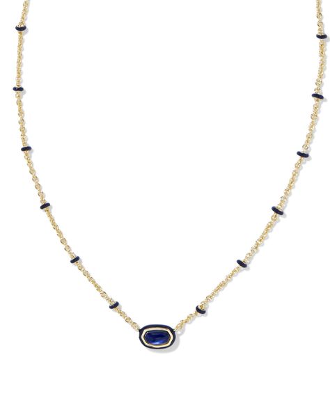 You’ll want to add the Mini Elisa Gold Enamel Frame Short Pendant Necklace in Navy Mother-of-Pearl to your cart ASAP. Our bestselling mini icon gets even more adorable with a hand-painted enamel frame and textured satellite chain. Whether you’re looking to show off your team’s colors or refresh your necklace layers, one thing’s for sure: this minimal pop of color can’t be ignored. Metal 14k Yellow Gold Over Brass Material Navy Mother Of Pearl Closure Lobster Clasp With Single Adjustable Slider B Kendra Scott Shell Necklace, Stockholm Style Accessories, Layering Kendra Scott Necklaces, Blue And Gold Necklace, Necklace Layers, Short Pendant Necklace, Jewelry Accessories Ideas, Trendy Gifts, Jewelry Lookbook