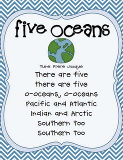 Once Upon a First Grade Adventure: Freebie: 5 Oceans Song Oceans Song, 3rd Grade Social Studies, Classroom Songs, Ocean Unit, Continents And Oceans, Kindergarten Social Studies, Homeschool Geography, Homeschool Social Studies, 5 Oceans