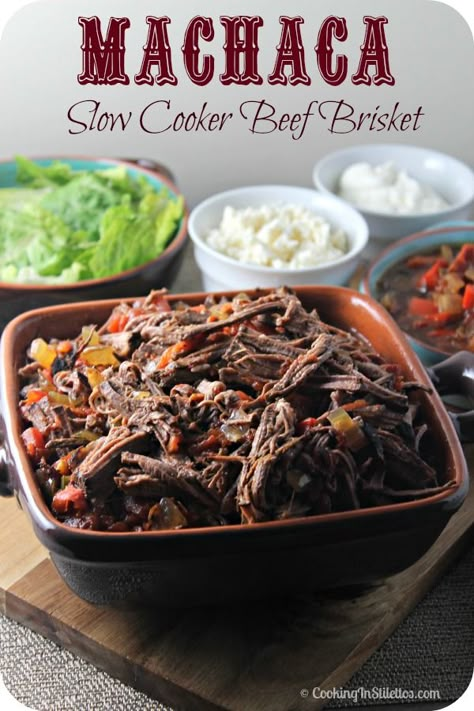 Machaca aka Slow Cooker Beef Brisket | Cooking In Stilettos Machaca Beef, Machaca Recipe, Slow Cooker Beef Brisket, Mexican Beef, Coconut Aminos, Brisket Recipes, Crock Pot Slow Cooker, Crock Pot Cooking, Beef Brisket