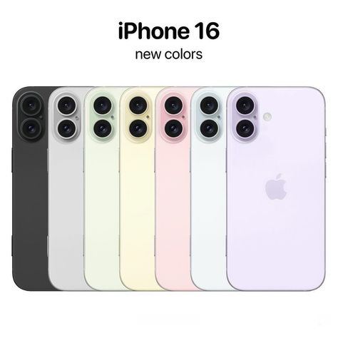 iPhone 16 will reportedly come in these colors: -Black -White -Green -Yellow -Pink -Purple Source: Gadgetsavilable.com #iphone #iphone16 #iphone16pro #iphone16news Iphone 16 Purple, Iphone 16 Colors, Dream Phone, Latest Smartphones, Iphone 16 Pro, Iphone 16, White Green, Luxury Lifestyle, Green Yellow