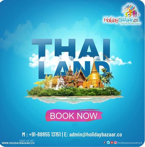 thailand Travel Banner, Bali Travel Photography, Thailand Tour, Travel Creative, Travel Post, Social Media Advertising Design, Visit Thailand, Travel Club, Travel Company