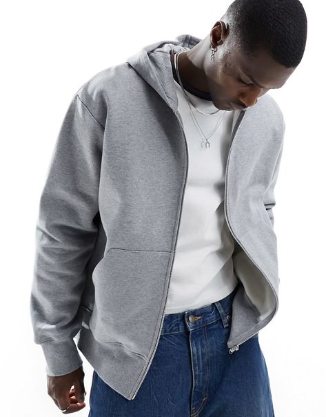 Hoodies & Sweatshirts by ASOS DESIGN Act casual Fixed hood Zip fastening Long sleeves Side pockets Regular fit Grey Zipper Hoodie Outfit, Zip Hoodie Outfit Men, Casual Gray Half-zip Hoodie, Gray Adjustable Hood Sweatshirt For Streetwear, Gray Zippered Hoodie For Streetwear, Grey Zipper Hoodie, Grey Zip Up Hoodie, Gray Urban Hoodie With Zipper Closure, Affordable Gray Hoodie With Double-lined Hood