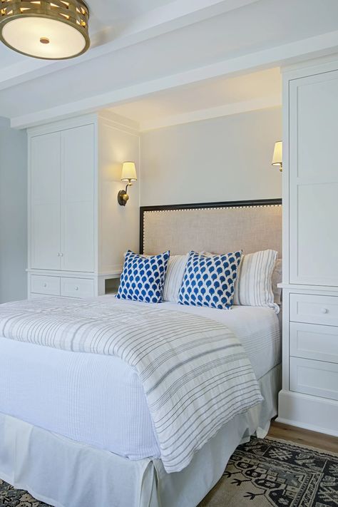 Emeritus | Design + Planning | Nantucket + Boston Coastal Murphy Bed Ideas, Nantucket Bedroom, Murphey Bed, Bookshelf Headboard, Closet Wall, Bedroom Makeovers, Bedroom Redo, Wall Closet, Diy Closet