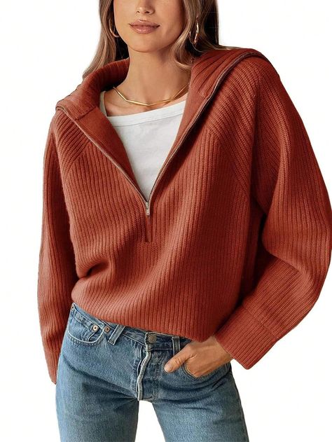 Rust sweater outfit