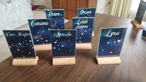 Celestial Wedding Table Numbers, Constellation Table Numbers, Celestial Table Numbers, Astronomy Wedding, Celestial Party, Celestial Wedding Invitations, Constellation Wedding, Celestial Wedding Theme, Galaxy Wedding