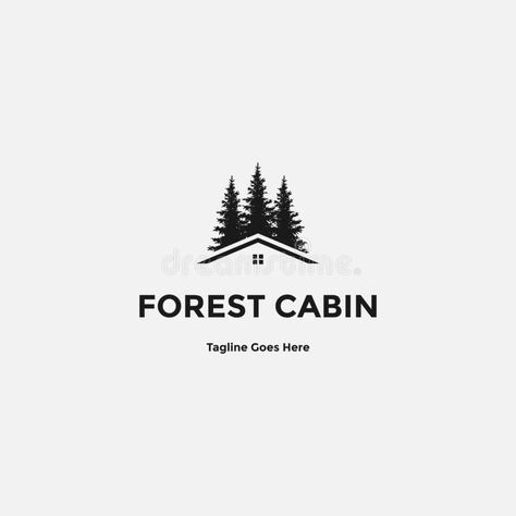 Pine Cedar Spruce Cypress Tree Forest House Cabin Real Estate Logo Design Vector. Illustration stock illustration Pine Logo Design, Cabin Logo Design, Pine Tree Logo Design, Forest Logo Design, Timber Logo, Tree House Logo, Villa Logo, Pine Logo, Pine Tree Logo