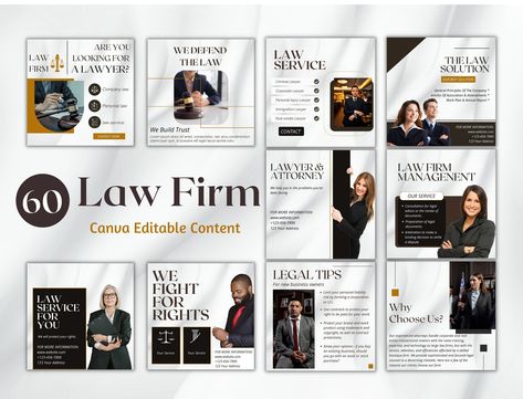 LAWYER TEMPLATE — Instagram Posts Template for Law Office, Attorney Branding, Legal Social Media, Marketing Templates, Canva Template by DigitalShree on Etsy Attorney Branding, Lawyer Marketing, Instagram Posts Template, Law Firm Marketing, Divorce Law, Business Marketing Plan, Divorce Attorney, Good Lawyers, Law Office