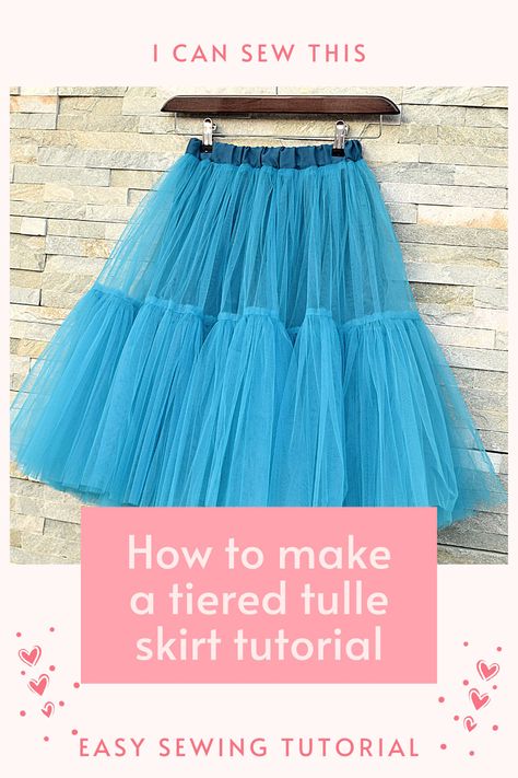 How to make a tiered tulle skirt tutorial - I Can Sew This Tulle Skirt Pattern, Tulle Dress Diy, Circle Skirt Calculator, Skirt Sewing Tutorial, Diy Tulle Skirt, Layered Tulle Dress, Tulle Skirt Tutorial, Diy Tulle, Tule Rok