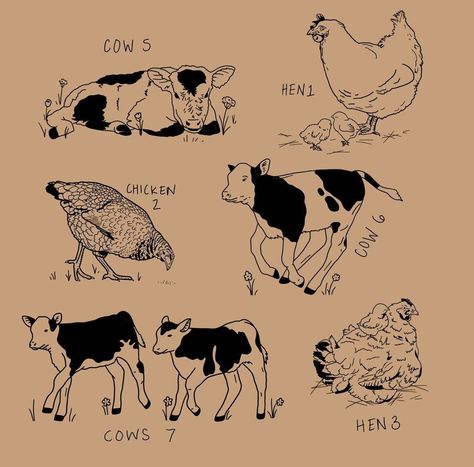 Cow Running Drawing, Hereford Tattoo, Farm Animals Tattoo, Fine Line Cow Tattoo, Farm Animal Tattoo, Running Tattoo, Cow Tattoo, Chicken Drawing, Autumn Tattoo