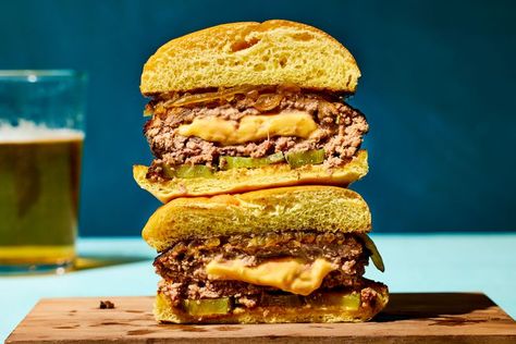 Cheese Stuffed Burgers, Juicy Cheeseburgers, Juicy Lucy Burgers, Juicy Lucy Burger Recipe Grilling, Giant Cheese Stuffed Burger, Juicy Lucy Burger, Juicy Lucy, Summer Dinner, On Repeat