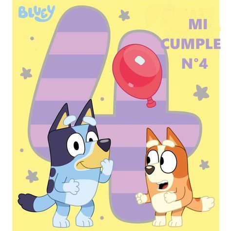 Bluey Family Picture, Bluey Birthday Card, Fiesta Bluey, Blue Heeler Puppies, Bluey Y Bingo, Happy Birthday Blue, Bluey Birthday Party, Bluey And Bingo, 4 Birthday