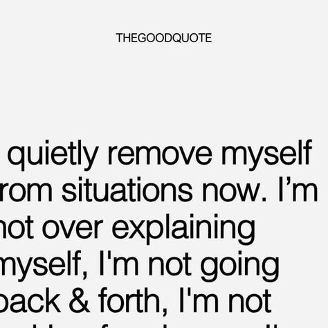 The Good Quote on Instagram: "I've embraced a new approach to exiting situations that no longer serve me: silent departure. ⁠
⁠
No more exhaustive explanations, no more back-and-forth, no more seeking closure. ⁠
⁠
I simply fade away, choosing to preserve my energy and focus on nurturing relationships that uplift and support me." Weird Energy Quotes, Reciprocated Energy Quotes, The Good Quote, 2024 Affirmations, Nurturing Relationships, Good Quote, Energy Quotes, My Energy, Best Self