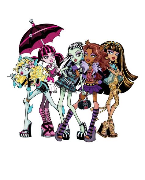 5 Characters Cartoon Group, Monster High Og Characters, Monster High Original Characters, Group Of 5 Cartoon Characters, Groups Of 4 Characters, Monster High Main Characters, Monster High Friend Group, Iconic Duo Characters, Cartoon Group Of Friends