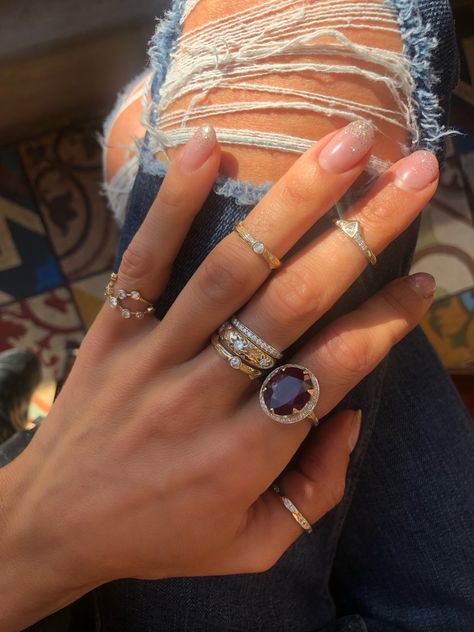 Logan Hollowell, Nail Jewels, Hot Jewelry, Three Rings, Nail Jewelry, Dope Jewelry, Ring Stack, Classy Jewelry, Jewelry Lookbook