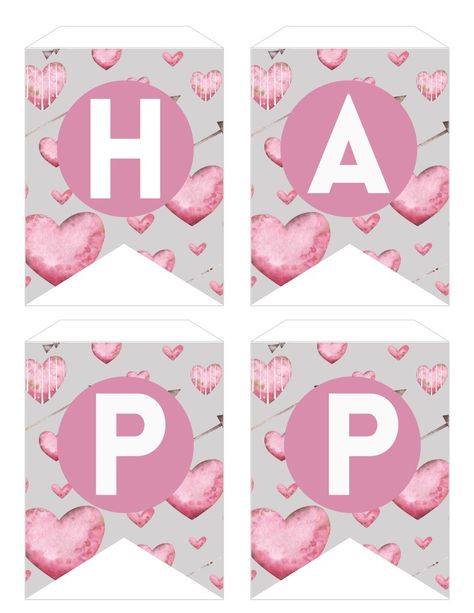 Valentines Banner Printable, Valentines Day Graphics, Love Printables, Valentines Day Banner, Valentine Banner, Hole Puncher, Valentines Printables Free, Printable Banner, Happy Birthday Banners