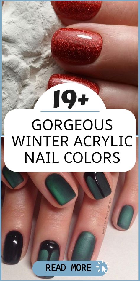 Step into the winter wonderland with a stunning selection of acrylic nail colors that will add a touch of glam to your seasonal style. Transform your fingertips into sparkling jewels resembling freshly fallen snow. Delve into a palette including icy blues, frosty whites, deep burgundies, and rich emeralds, offering endless possibilities to create breathtaking winter nail looks. Elevate your manicure game this season by letting your nails be the ultimate accessory - captivating all with their bea One Color Winter Nails, Plain Winter Nails Simple, Winter Nails Colors 2024, Nail Colors Winter 2024, Gel Nail Colors For Winter, Winter Nail Colors 2024, Round Winter Nails, Plain Winter Nails, January Dip Nails