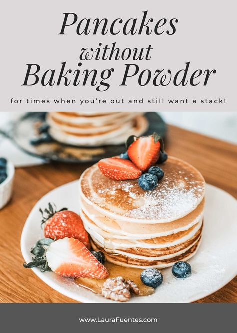 Pancake Recipe No Baking Powder, Pancakes Recipe Without Baking Powder, Easy Pancake Mix Recipe, Baking Soda Pancakes, Homemade Waffle Mix, Easy Homemade Pancake Recipe, Baking Powder Recipe, Baking Powder Substitute, Easy Homemade Pancakes