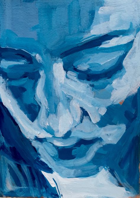 W.DECHANT - 12.2.2015 - 17 x 24 cm - acrylic / paper - NEXT TOMORROW Blue Portrait, Phone Decor, Painting Inspo, Art Diary, Blue Painting, Cute Crafts, Surreal Art, Painting Techniques, Face Painting