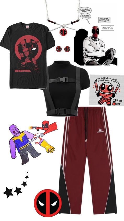 With great power comes great irresponsibility Deadpool Outfit, Daily Fits, Great Power, Daily Workout, Deadpool, Outfit Inspirations, Quick Saves