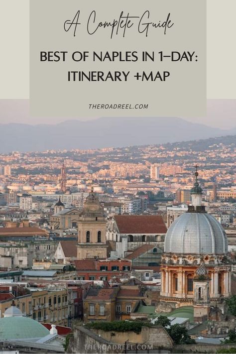 A cityscape of Naples with a detailed itinerary and map for exploring in one day. Naples Itinerary, Things To Do In Naples, Italy Trip Planning, Pompeii Italy, Italian Holiday, Things To Do In Italy, Italy Itinerary, One Day Trip, Italy Trip