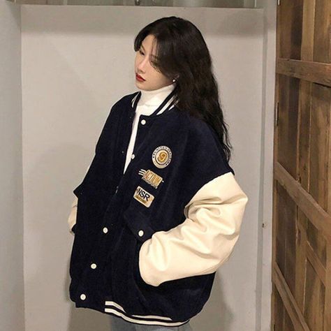 4d6e4749289c4ec58c0063a90deb3964desc51985937ri Baseball Jacket Outfit, Summer Outerwear, Varsity Jacket Outfit, Jacket Corduroy, Uniform Jacket, Jacket Outfit Women, Corduroy Coat, New Jacket, Harajuku Style