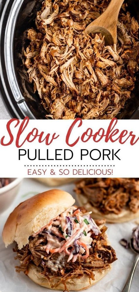 Slow cooker pulled pork is my favorite way to serve a crowd! #makeup #brushes #makeupbrushes For Dinner, Pulled Pork Recipe, Pork Sandwiches, Crockpot Pulled Pork, One Pot Dinners, Slow Cooker Pulled Pork, Pulled Pork Recipes, Pork Recipe, Easy Pork